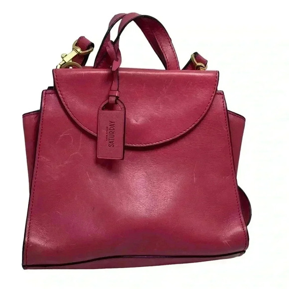 Kate Spade Saturday pink top handle leather crossbody Barbiecore - Picture 2 of 10
